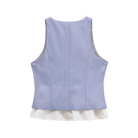 Emmeline | Pinstripe Button-Front Cropped Waistcoat