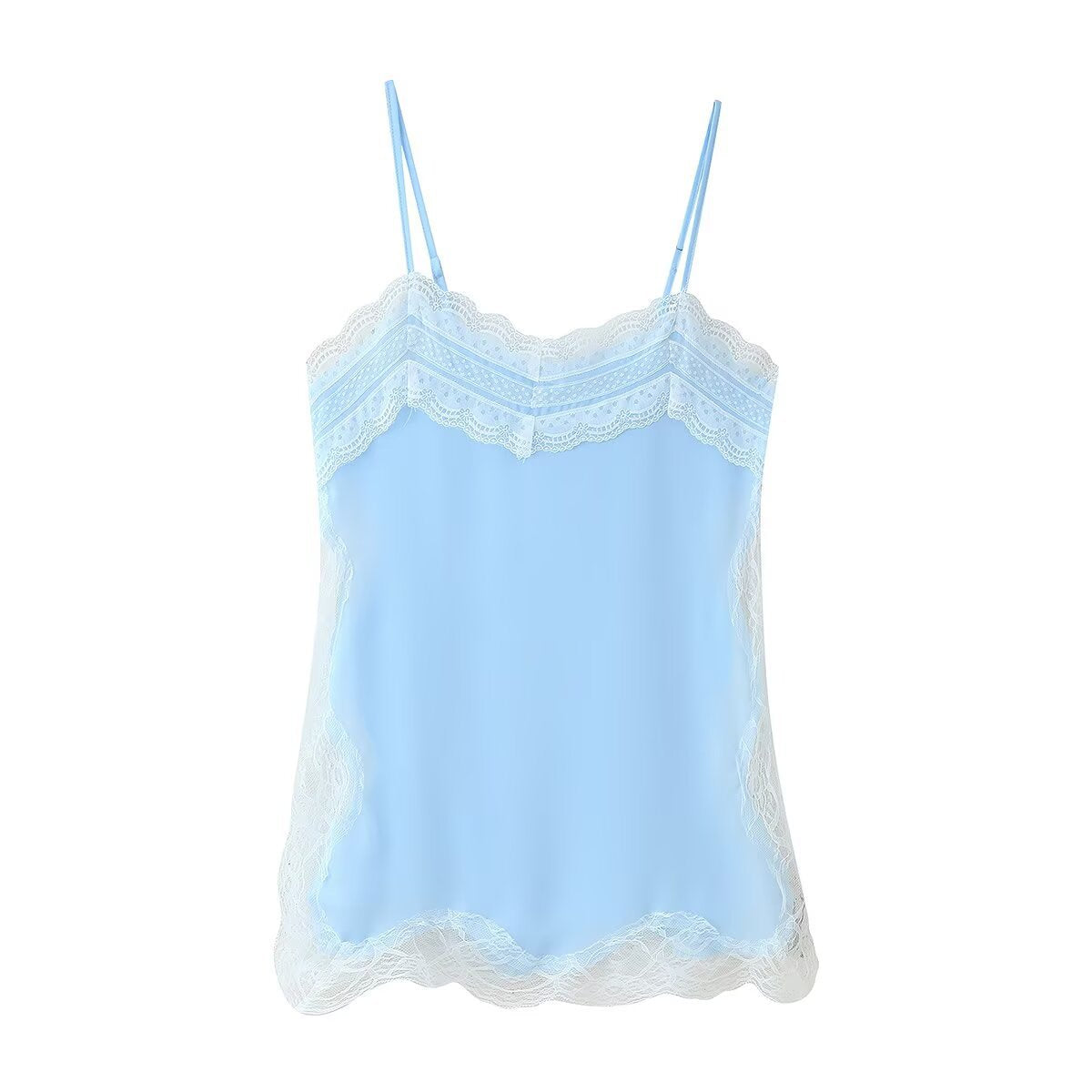 Elspeth | Scalloped Lace Trim Satin Camisole