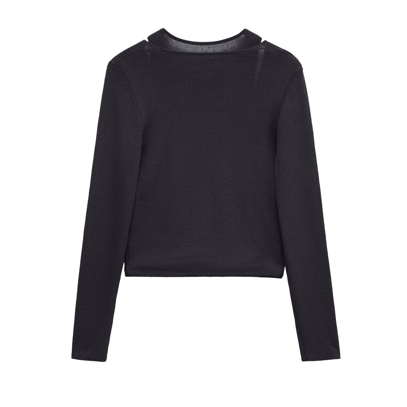 Imogen | Wrap Front Shoulder Cut-Out Long Sleeve Cropped Top