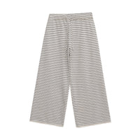 Naomi | Stripe Drawstring Ribbed Knit Wide-Leg Trousers in Cream