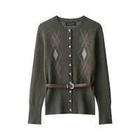 Phoebe | Argyle Fine Gauge Knit Cardigan Co-ord Set
