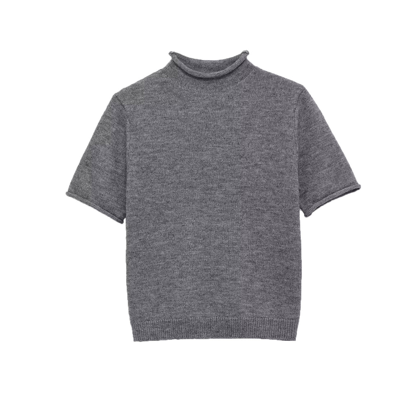 Lyla | Roll Neck Short Sleeve Ribbed Soft Knit Top