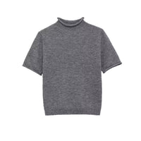 Lyla | Roll Neck Short Sleeve Ribbed Soft Knit Top