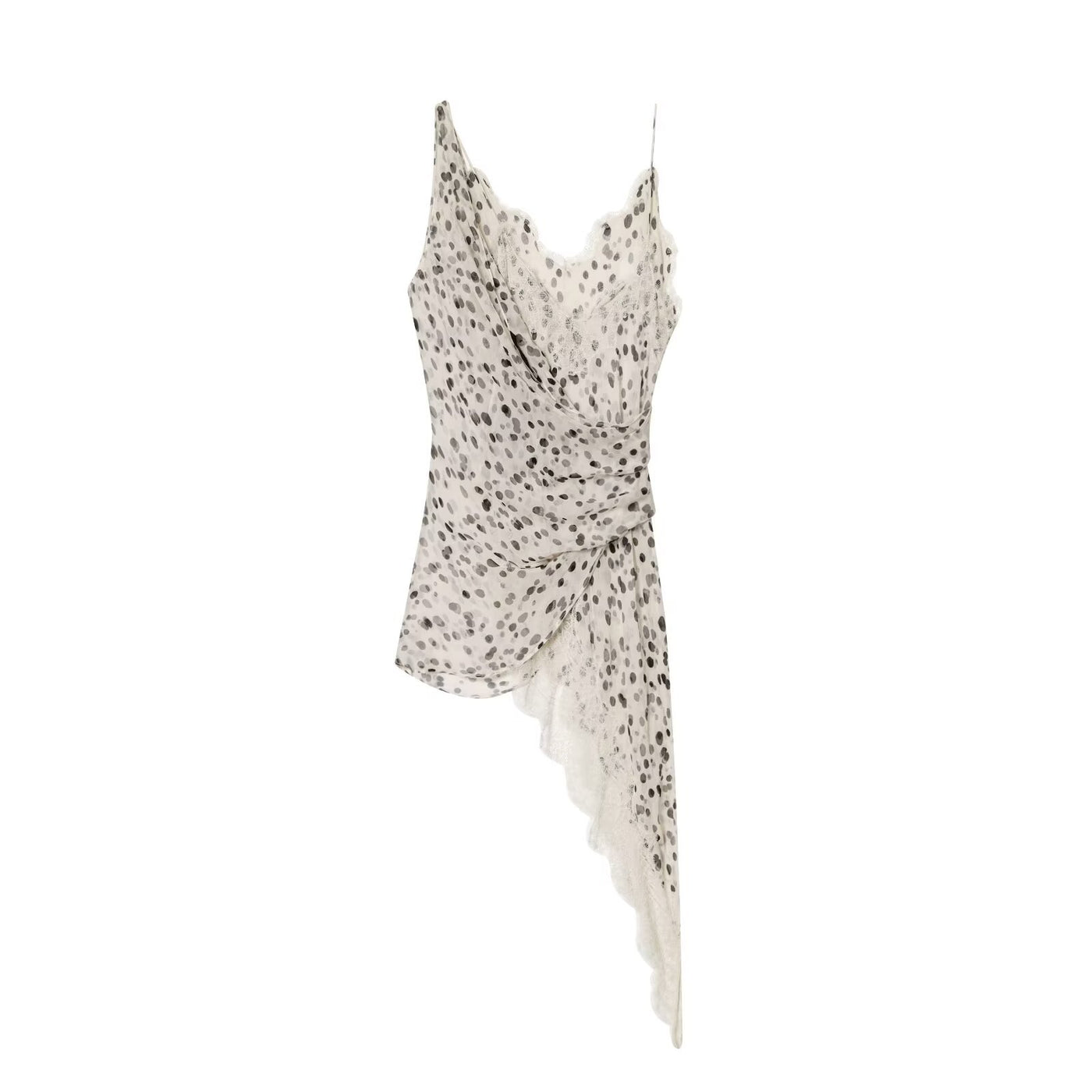 Francesca | Lace Trim Asymmetric Mini Slip Dress