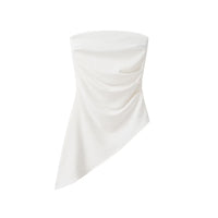 Bridget | Asymmetric Draped Strapless Bandeau Top