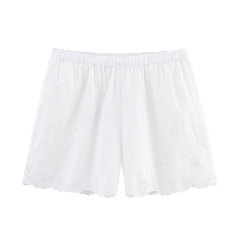 Clara | white linen shorts