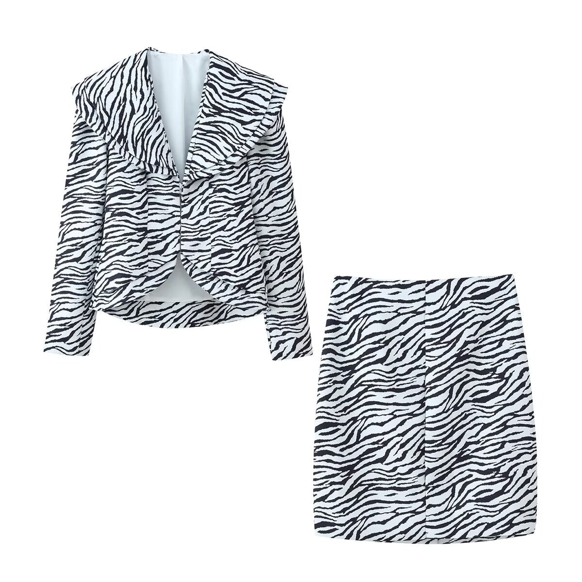 Matilda | Zebra Print Satin Blazer Co-ord Set