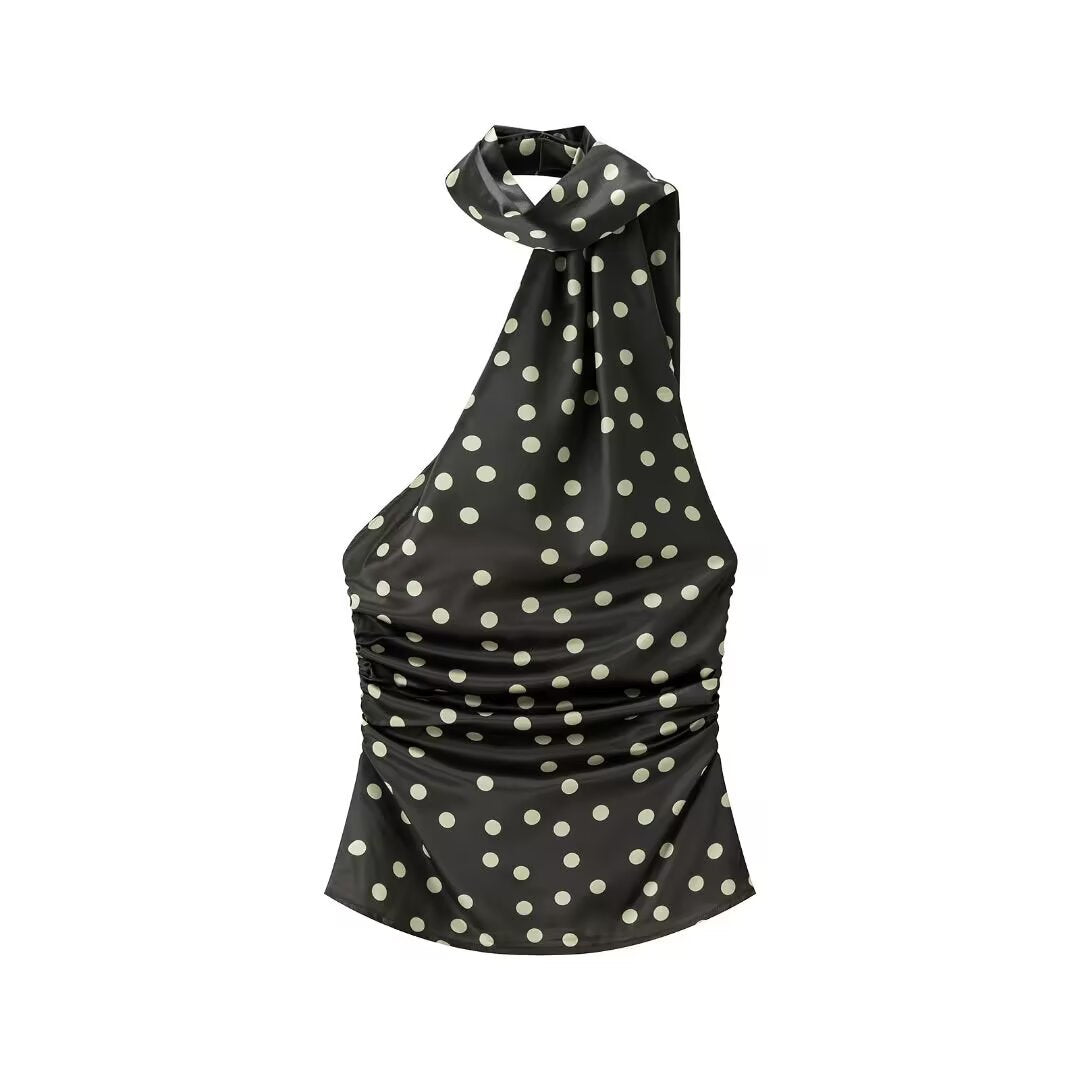 Effie | Ruched Halter Neck Satin Top