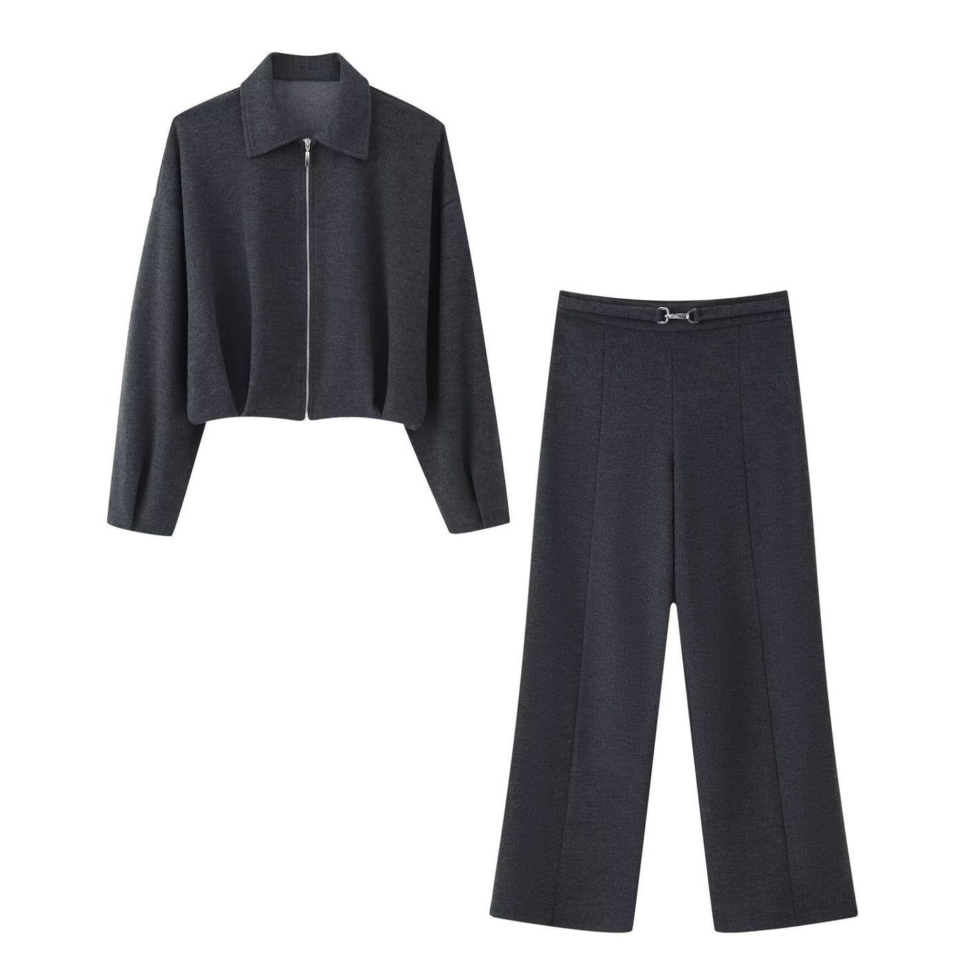Maya | Jersey Zip Jacket Wide Leg Lounge Co-ord Set