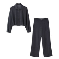 Maya | Jersey Zip Jacket Wide Leg Lounge Co-ord Set