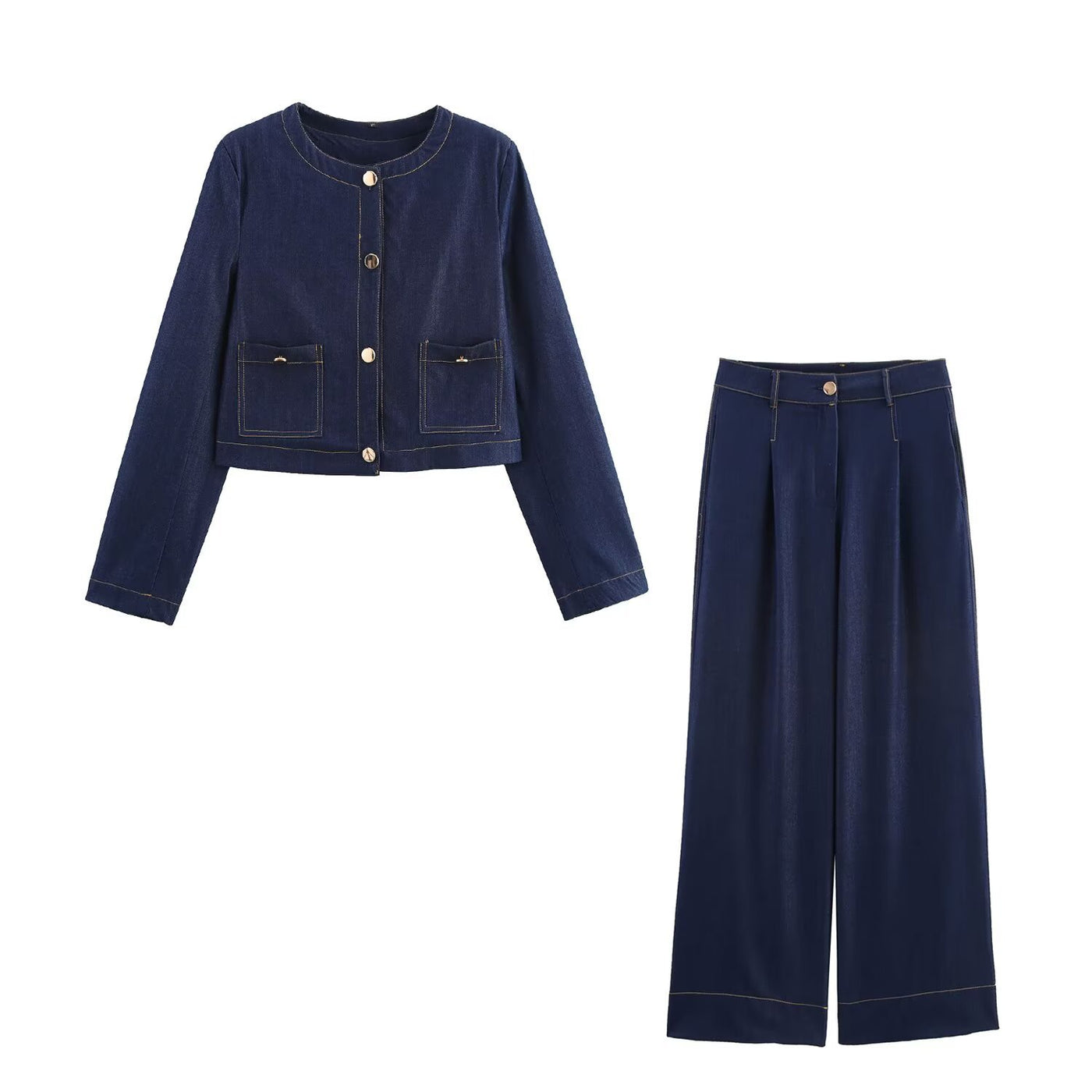 Orla | Denim Wide Leg Matching Set