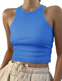 Liv Ribbed Racer Tank Top - Royal Blue