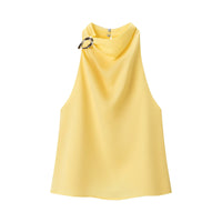 Saskia | Satin Cowl Neck Halter Top