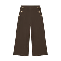 Xanthe | High-Waist Gold Button Wide-Leg Tailored Trousers