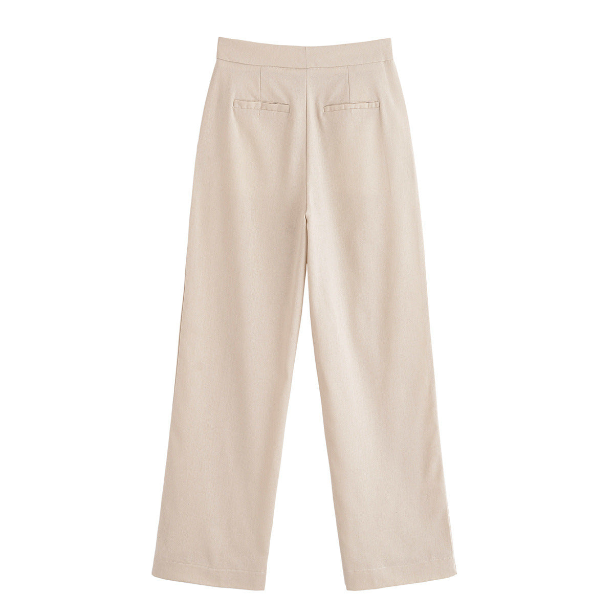 Pearl | High-Waist Front Seam Tailored Wide-Leg Summer Trousers in Cream