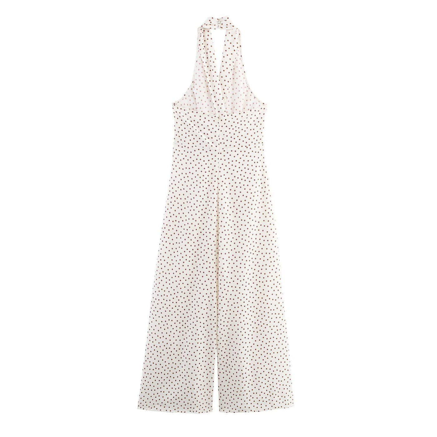 Gracie | Polka Dot Halter Wide-Leg Jumpsuit in Cream