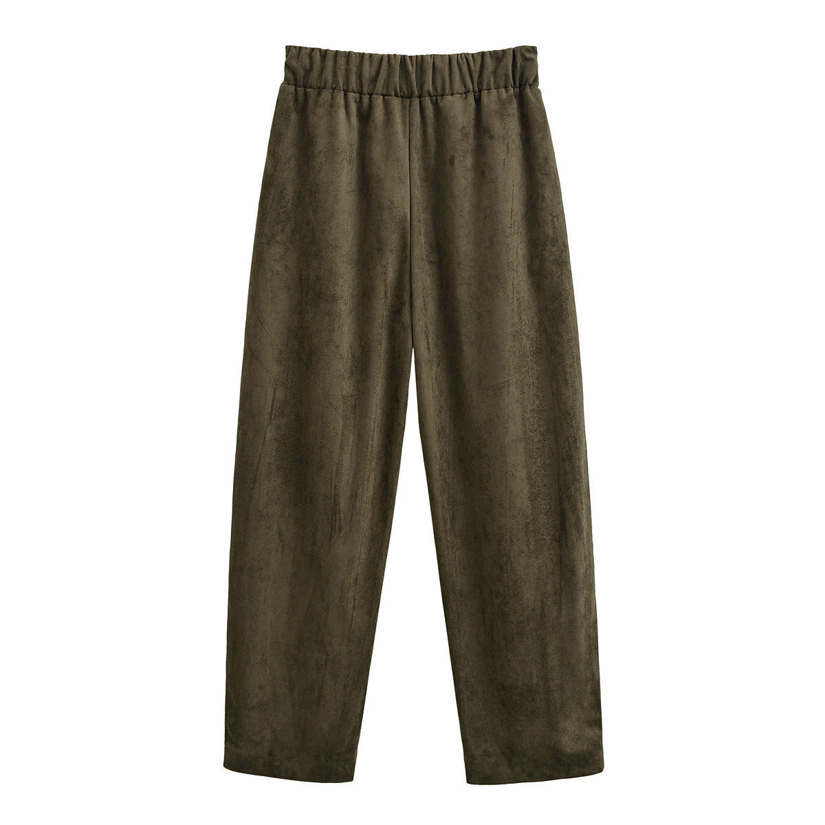 Summer | D-Ring Belt Soft Brushed Wide-Leg Trousers in Khaki