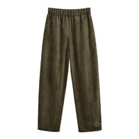 Summer | D-Ring Belt Soft Brushed Wide-Leg Trousers in Khaki