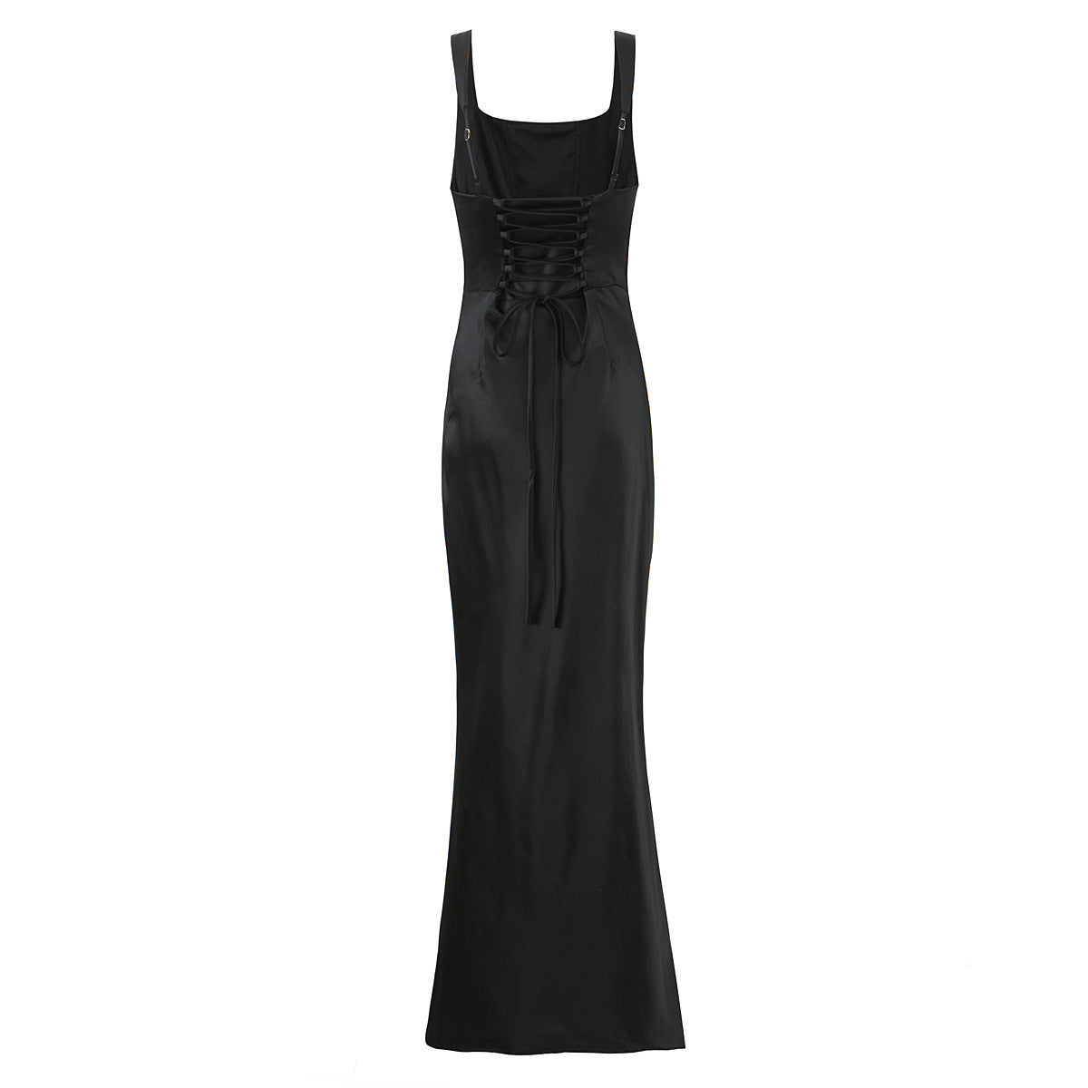 Evelyn | Ruched Satin Maxi Slip Dress
