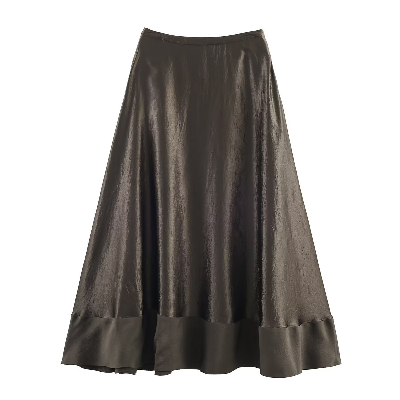 Hannah | Satin Tiered A-Line Midi Skirt