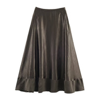 Hannah | Satin Tiered A-Line Midi Skirt