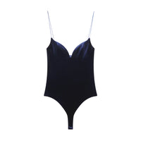 Eva | Velvet-Touch Sweetheart Corset Top in Black & Purple