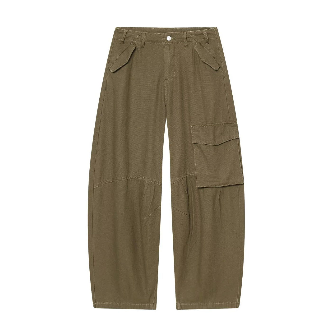 Amelia | High-Waist Utility Cargo Wide-Leg Trousers with Flap Pockets