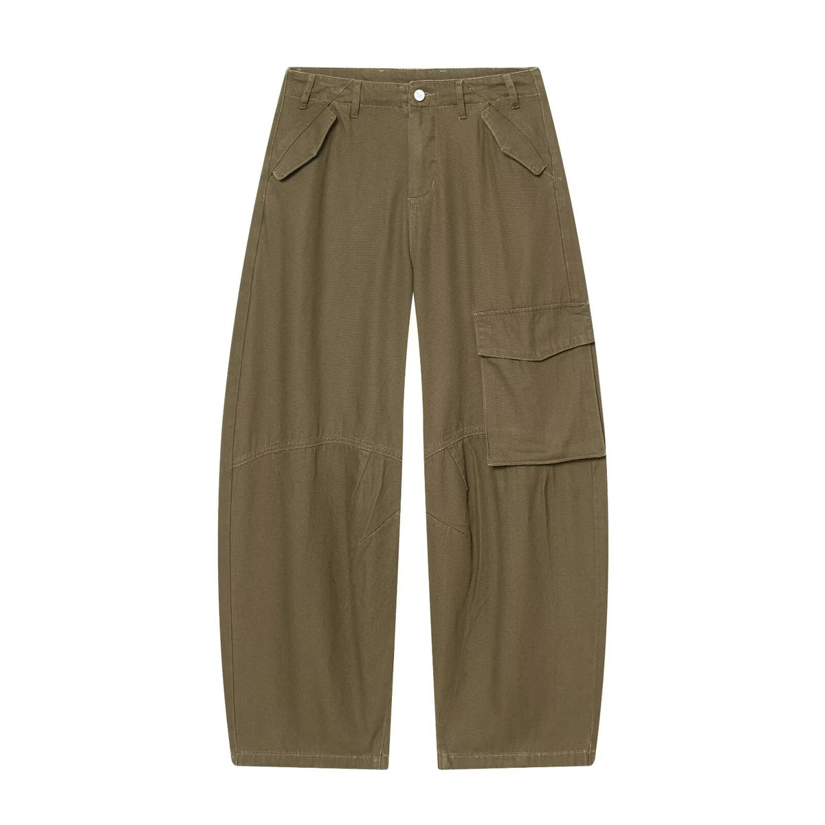 Amelia | High-Waist Utility Cargo Wide-Leg Trousers with Flap Pockets