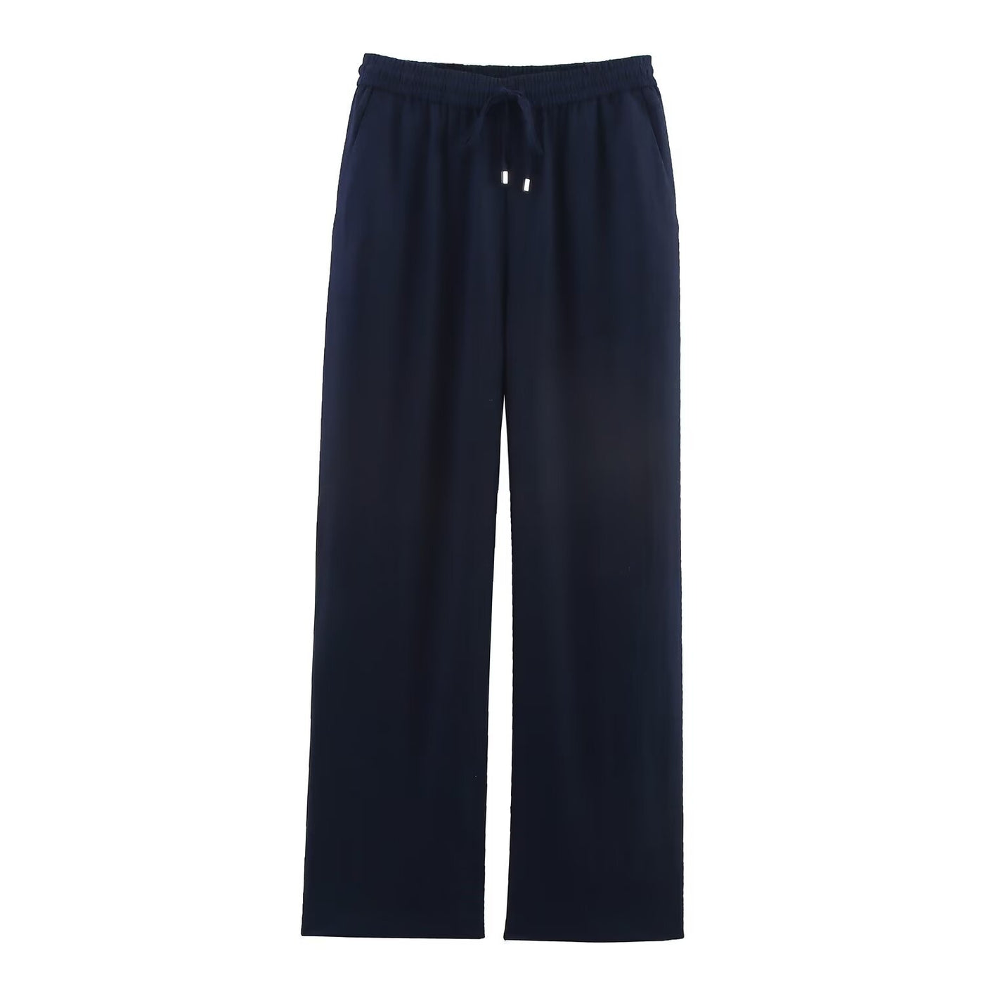 Millie | Drawstring Wide-Leg Linen Trousers with Slip Pockets