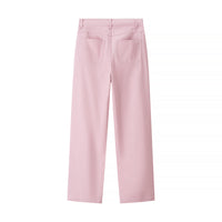 Josephine | High-Rise Diamond Rhinestone Straight-Leg Jeans in Pink