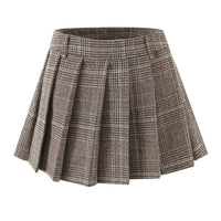 Aimee | Pleated Check Tailored Mini Skirt