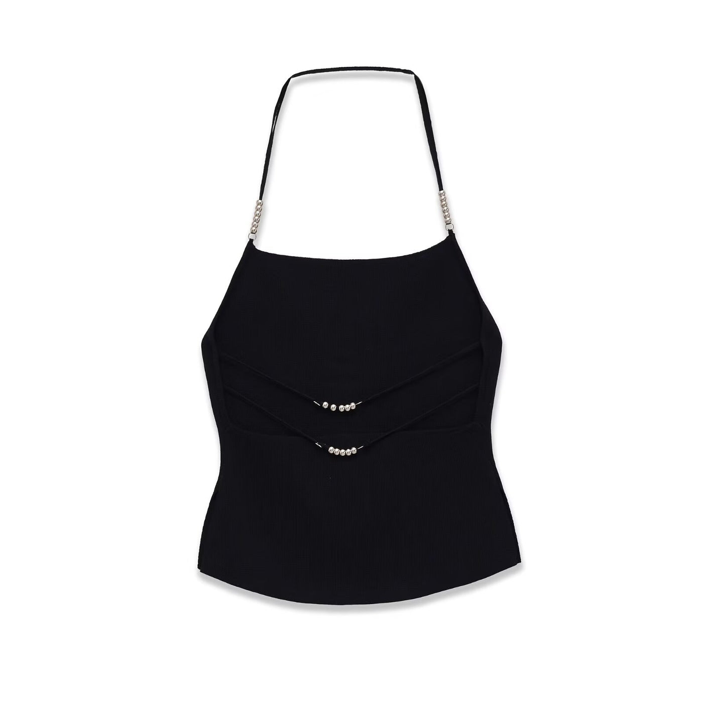 Alicia | Embellished Halter Strap Square Neck Crop Top