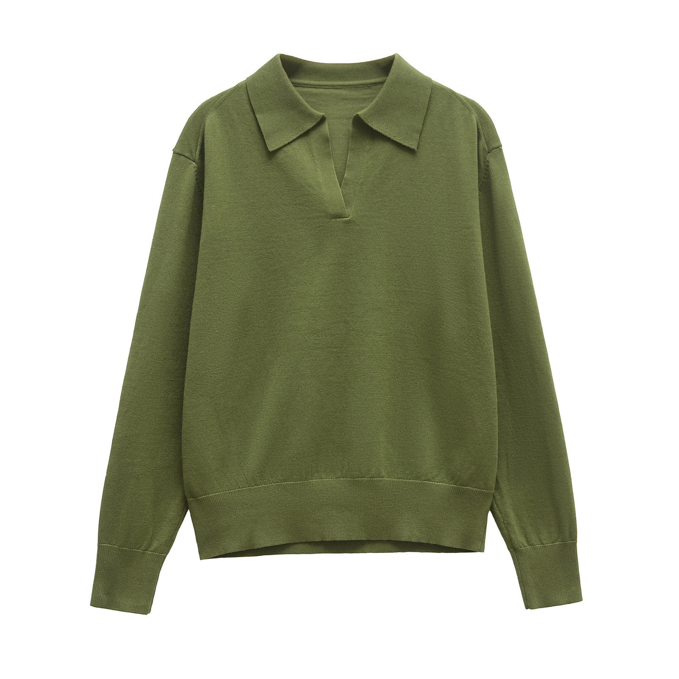 Elsie | Collared V-Neck Knit Top