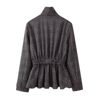 Holly | Subtle Plaid Tailored Wide Leg Trouser Set