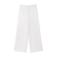 Emmeline | Elasticated Waist Flowing Wide-Leg Modal Trousers in White