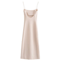India | Cowl Neck Satin Midi Slip Dress
