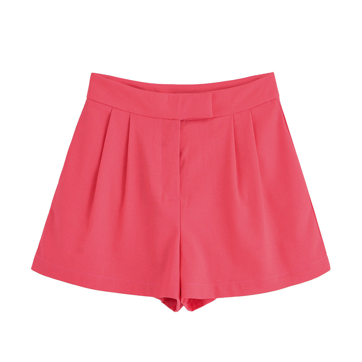 Heidi | Front-Pleat Wide-Waistband Tailored Shorts