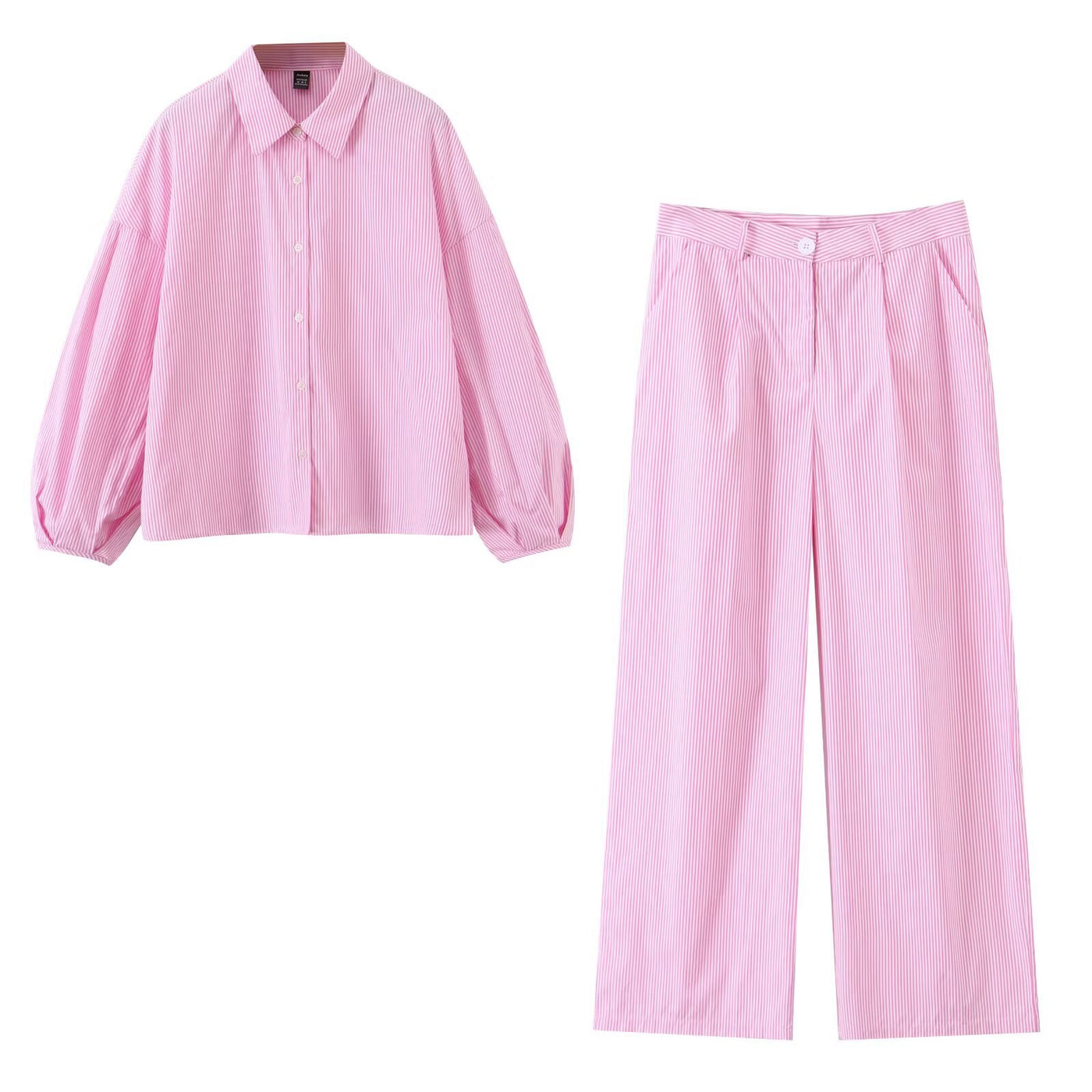 Clara | Striped Cotton Relaxed Wide Leg Co-ord Set