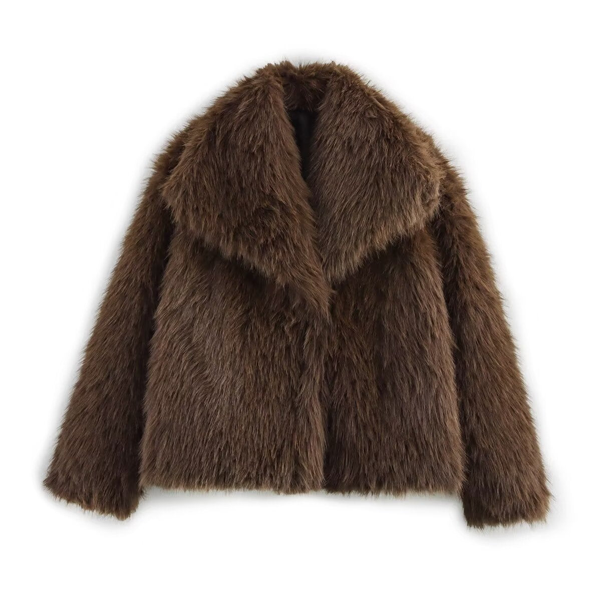 Jasmine | Oversized Lapel Faux Fur Jacket