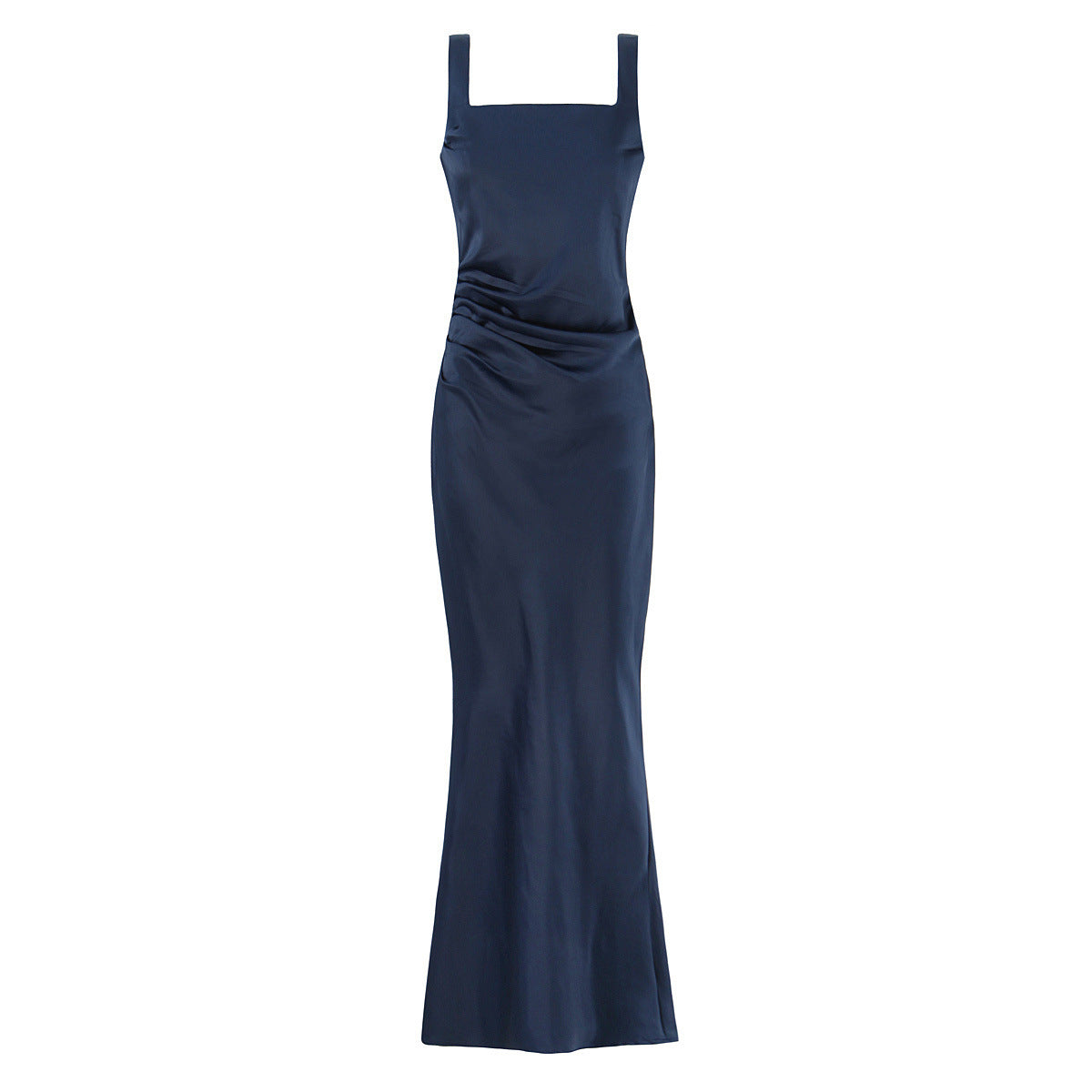 Liora | Cowl Neck Satin Maxi Slip Dress - Navy