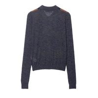 Aria | Argyle Cropped Knit Polo Top