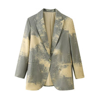 Eliana | Oversized Distressed Two-Tone Blazer