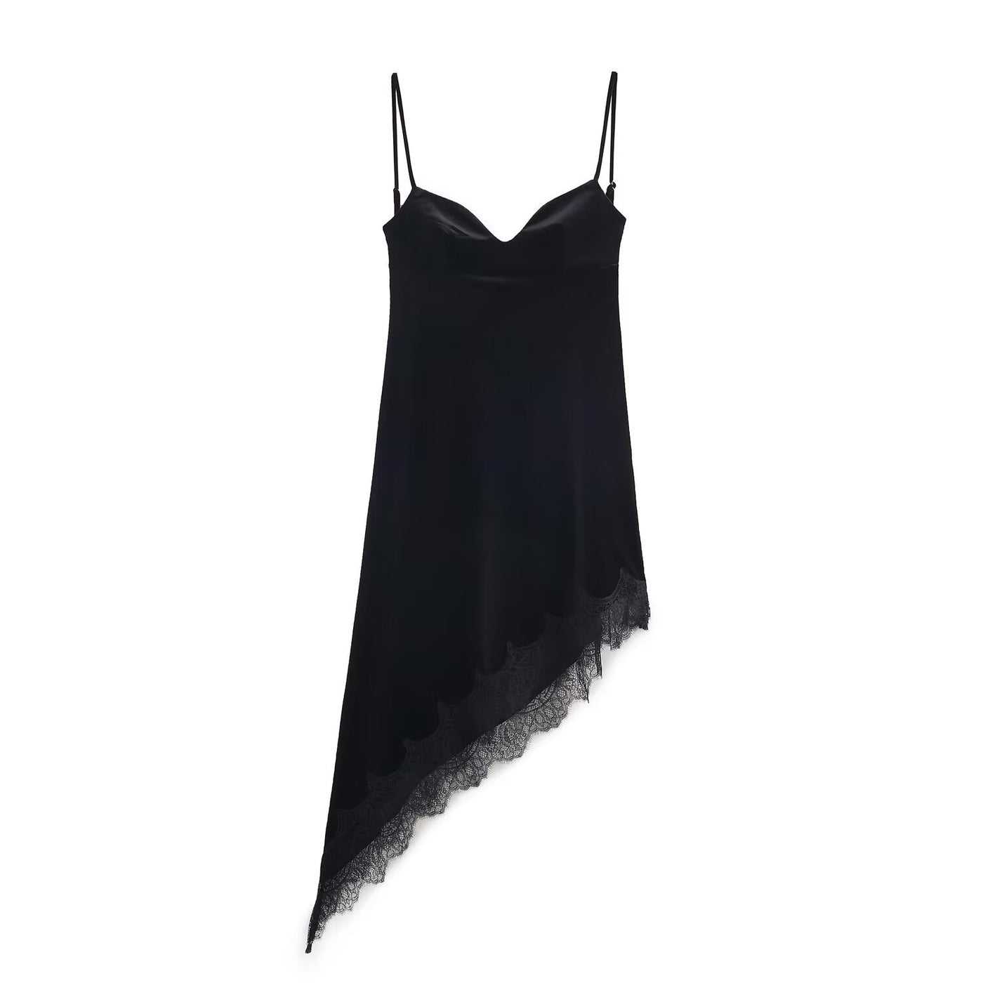 Ellen | Sweetheart Satin Lace Trim Slip Dress