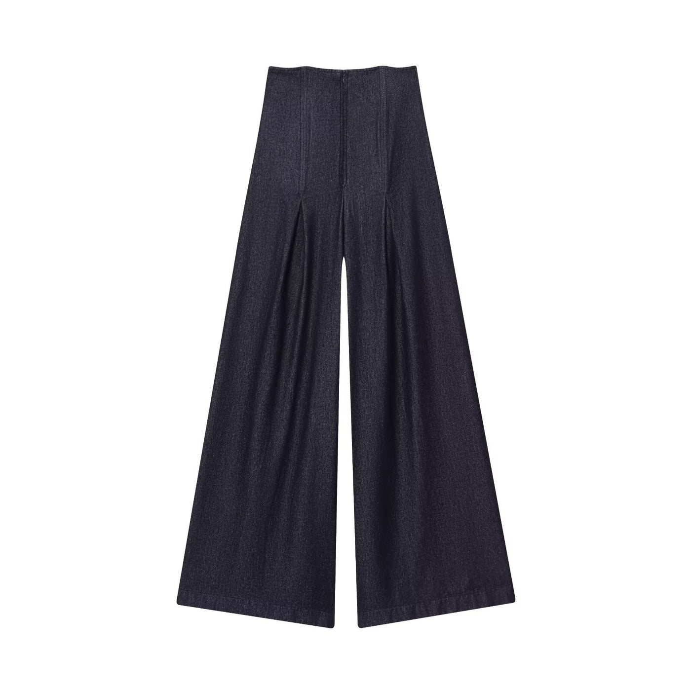 Tallulah | High-Rise Front Pleat Flowing Wide-Leg Dark Wash Jeans