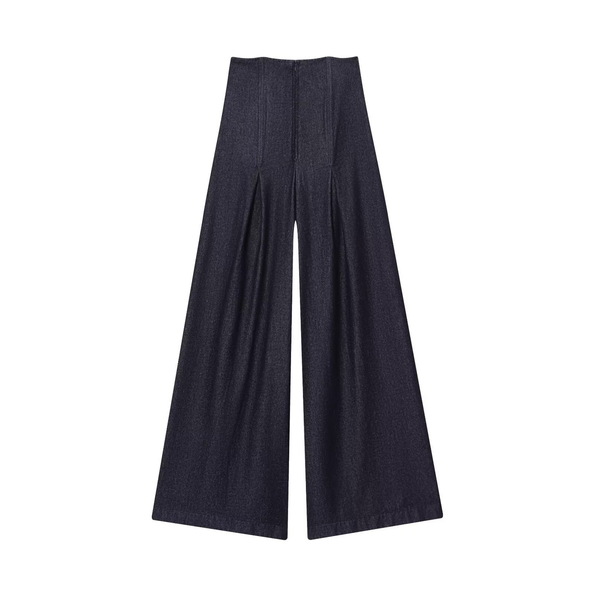 Tallulah | High-Rise Front Pleat Flowing Wide-Leg Dark Wash Jeans