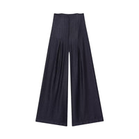 Tallulah | High-Rise Front Pleat Flowing Wide-Leg Dark Wash Jeans