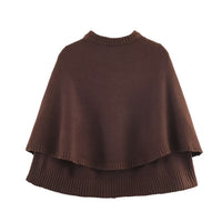 Eliza | Cape Sleeve Gold Button Ribbed Trim Relaxed Cropped Knit Cardigan