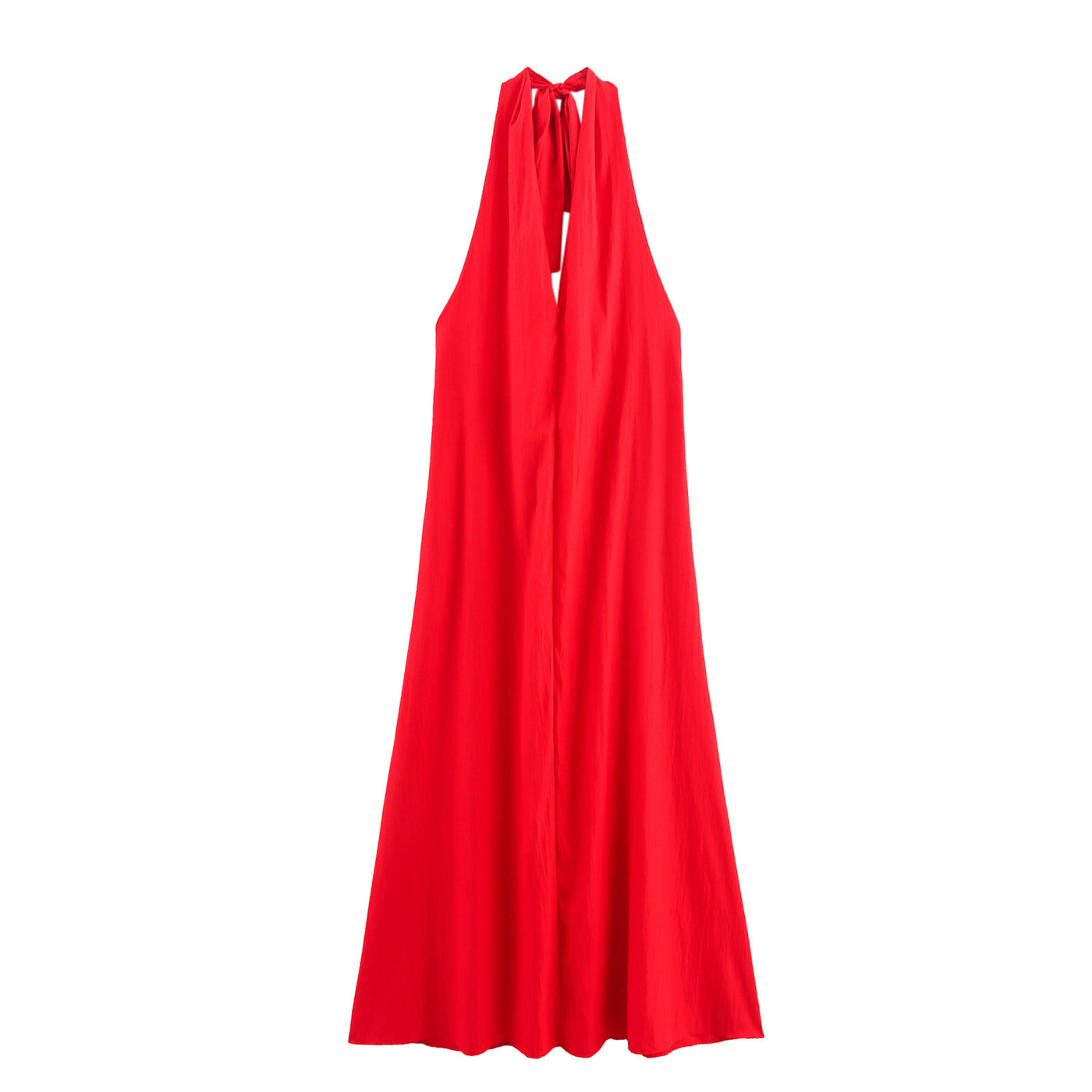 Saffron | Deep V Halter Neck Flowing Maxi Premium Jersey Dress