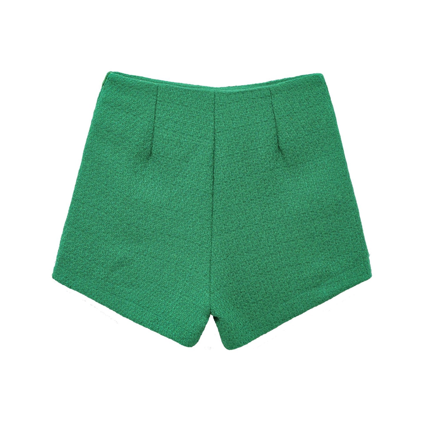 Esme | Summer Tailored Shorts Green Wrap Front Mini High Waisted