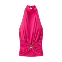 Rhiannon | High Neck Ruched Halter Top